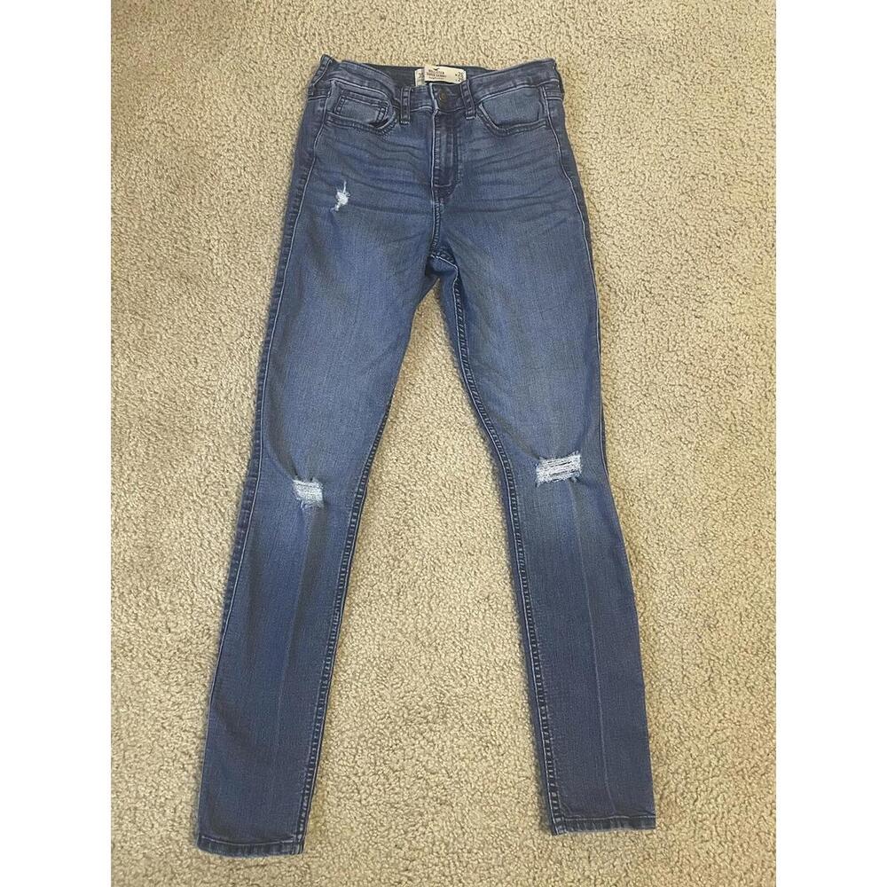 Hollister Women’s Jeans Super Skinny Hi Rise Distressed Size 3S  26x29